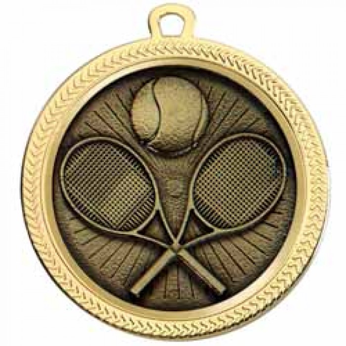 60MM TENNIS MEDAL - (Available in Gold & Silver)